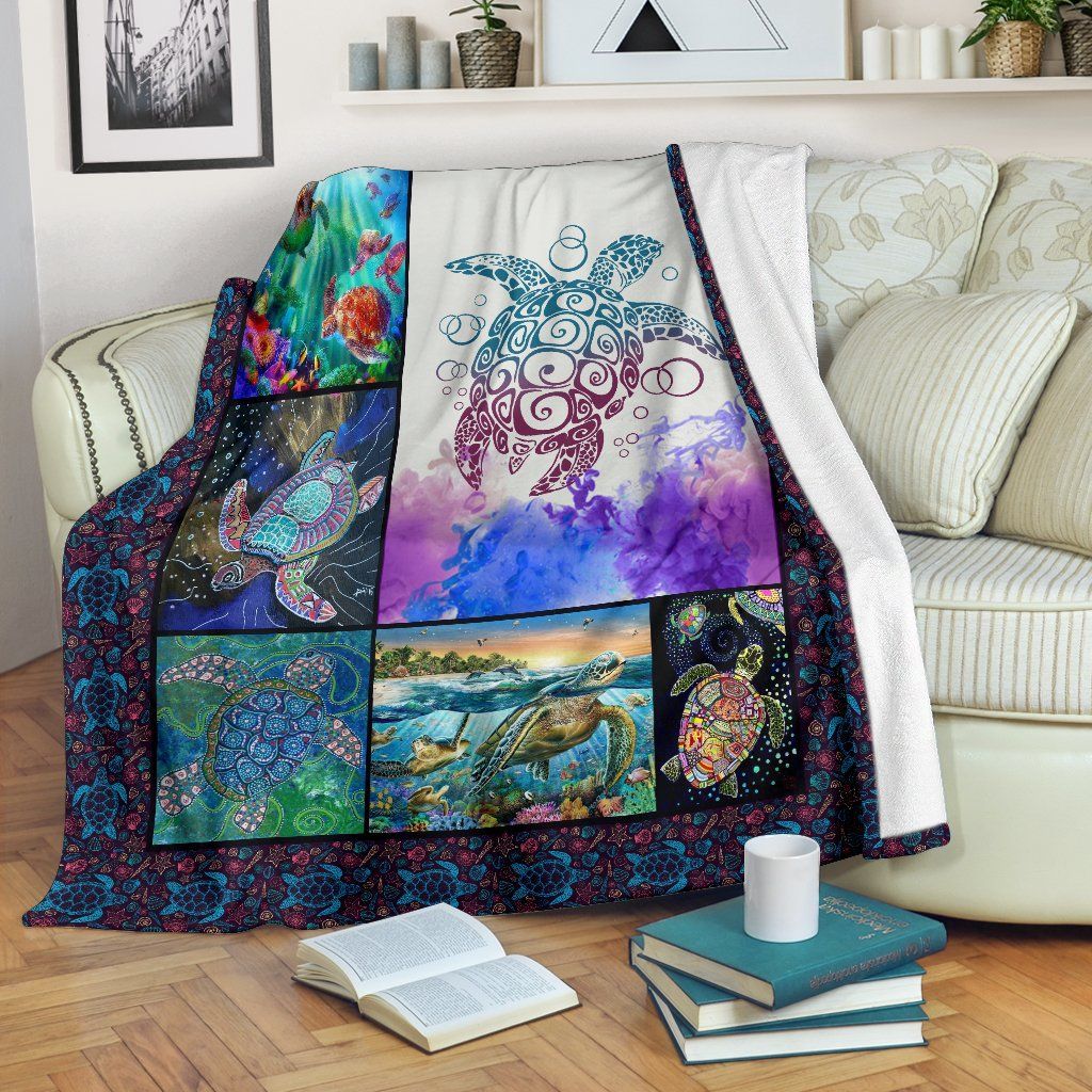 Turtle Sherpa Fleece Blanket