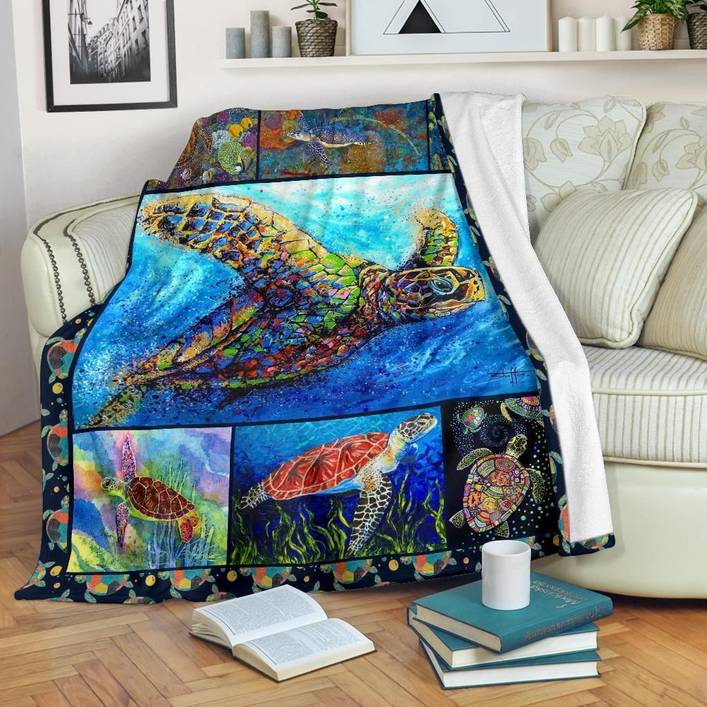 Turtle Sherpa Fleece Blanket