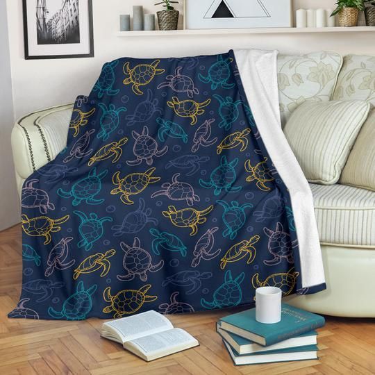 Turtle Sherpa Fleece Blanket