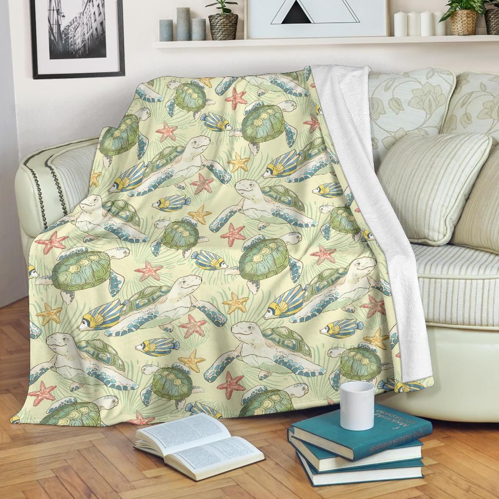 Turtle Sherpa Fleece Blanket