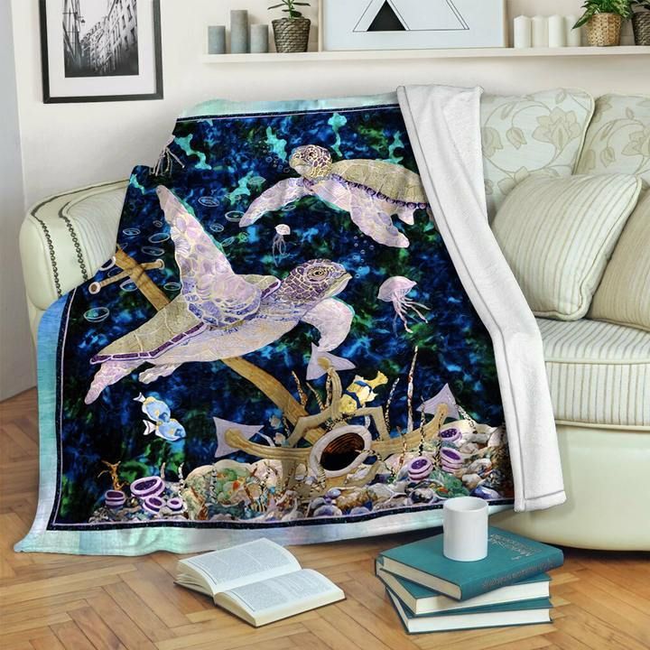 Turtle Sherpa Fleece Blanket