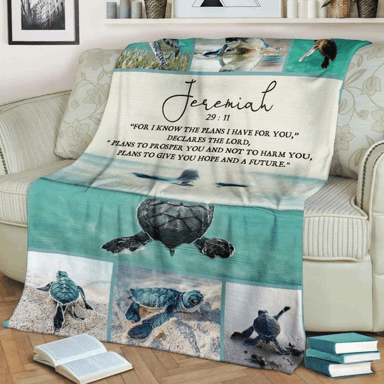 Turtle Sherpa Fleece Blanket
