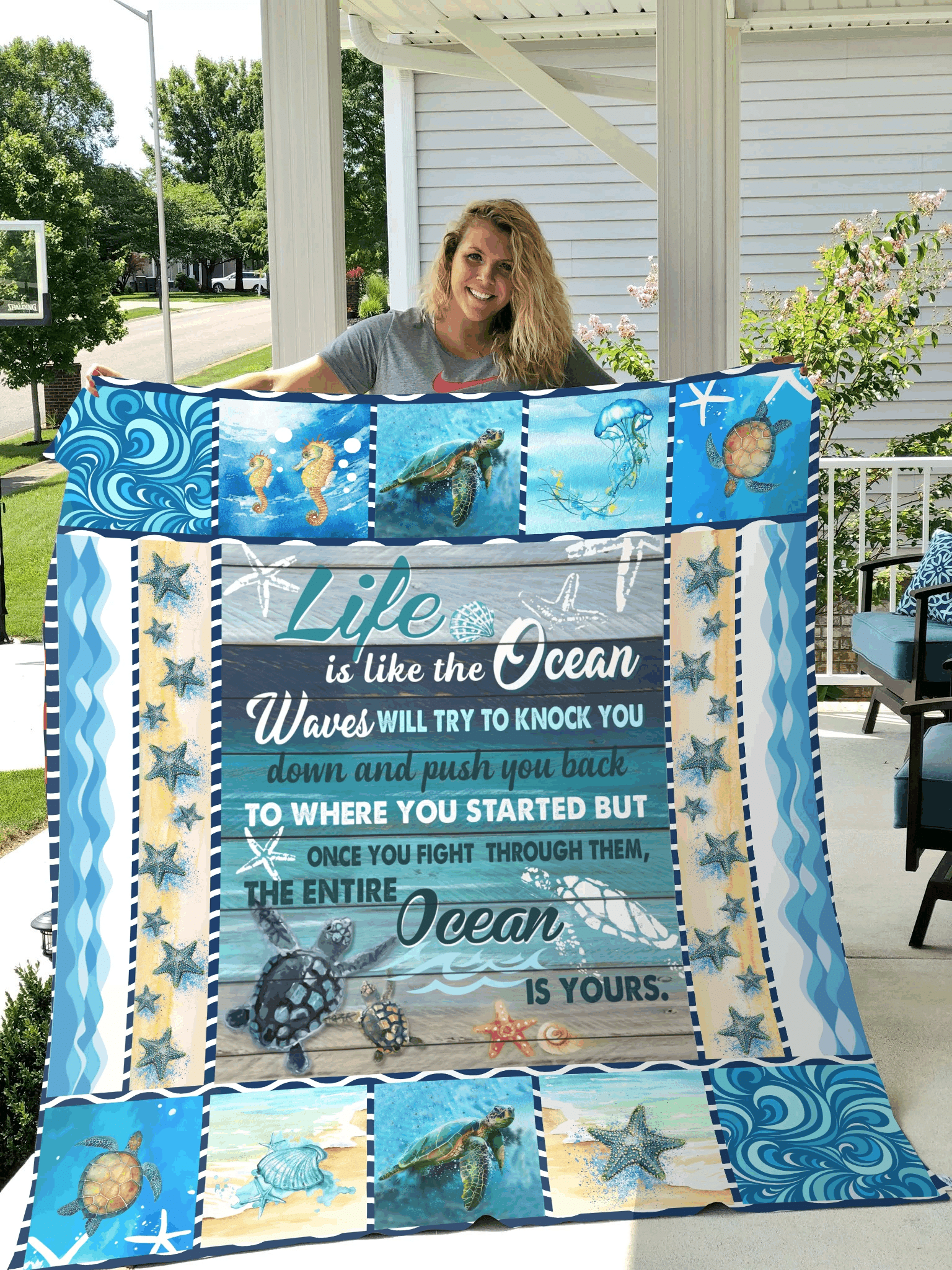 Turtle Sherpa Fleece Blanket