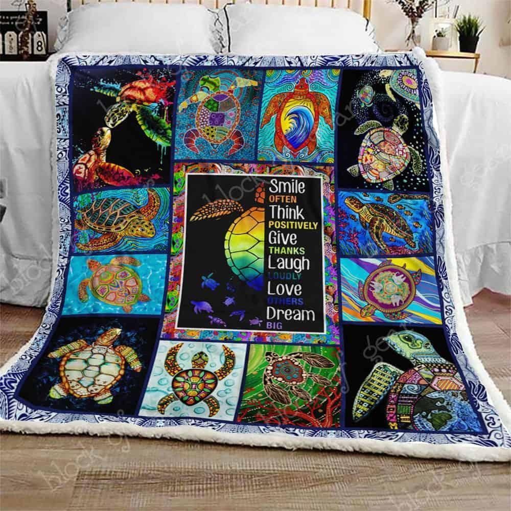 Turtle Sherpa Fleece Blanket
