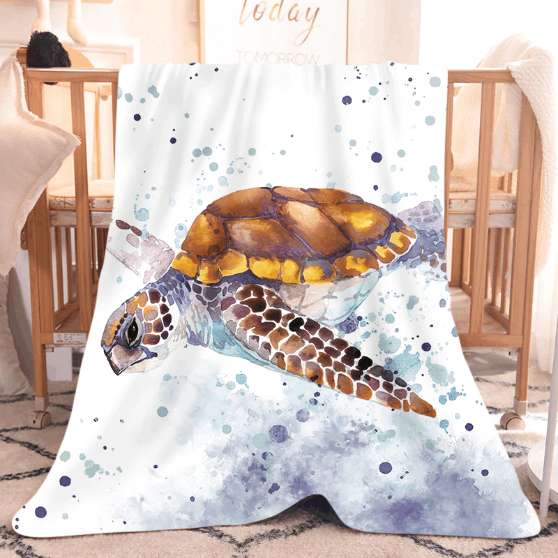 Turtle Sherpa Fleece Blanket