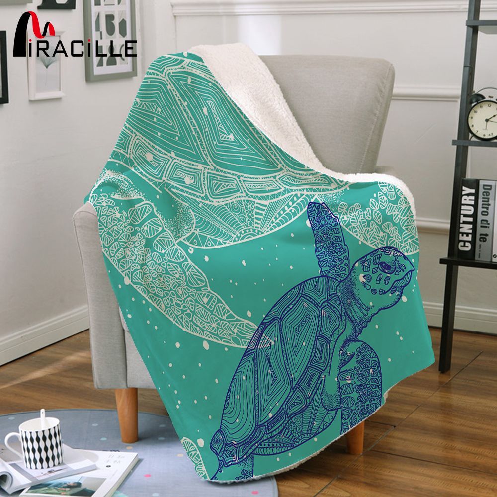 Turtle Sherpa Fleece Blanket
