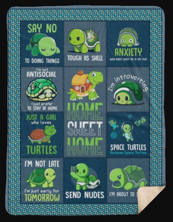 Turtle Sherpa Fleece Blanket