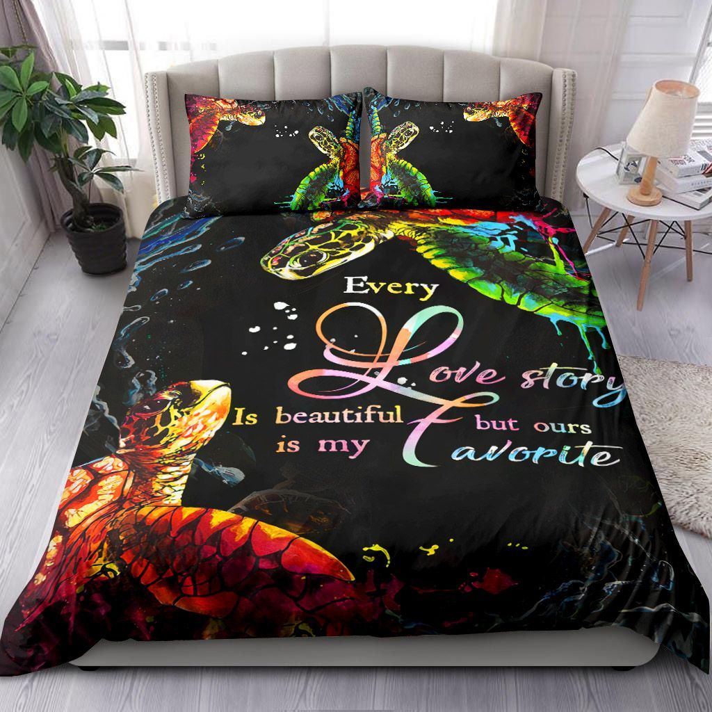 Turtle Couple Love Story Bedding Set