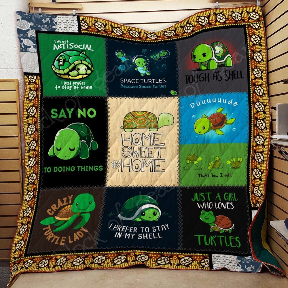 Turtle Crazy Turtle Lady Quilt Blanket Dhc04012016Dd