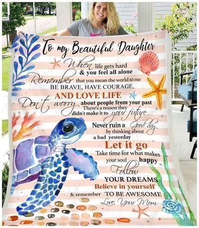 Turtle Daughter Sherpa Fleece Blanket