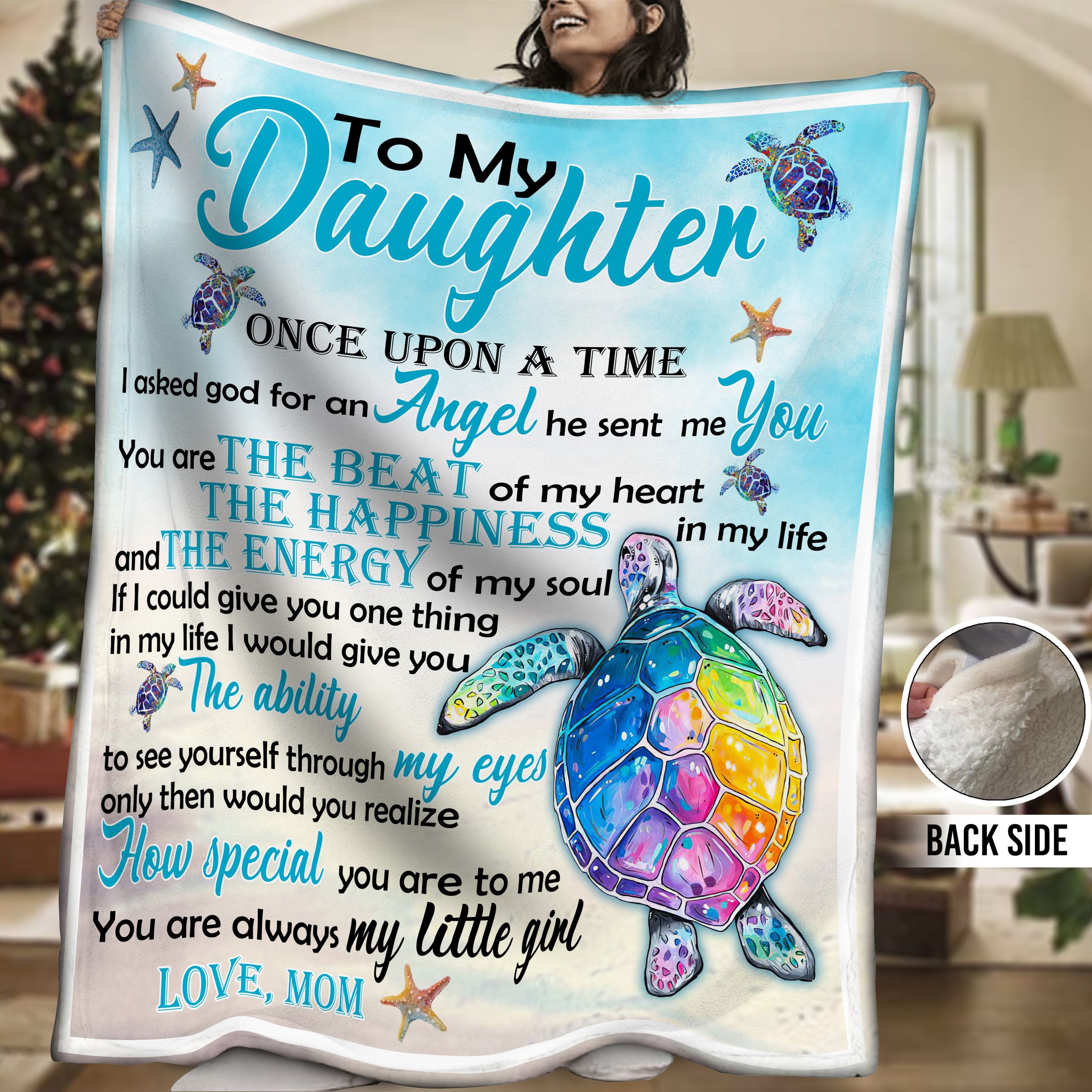 Turtle Daughter Sherpa Fleece Blanket