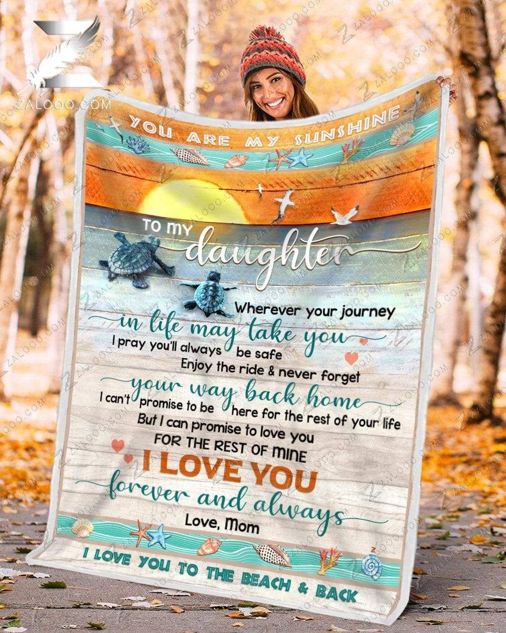 Turtle Daughter Mom Wherever Your Journey In Life May Take You Sherpa Fleece Blanket