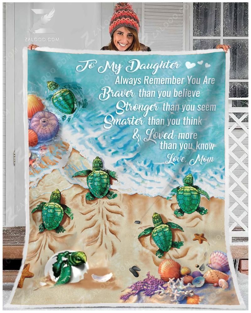 Turtle Daughter Mom You Are My Sunshine Sherpa Fleece Blanket