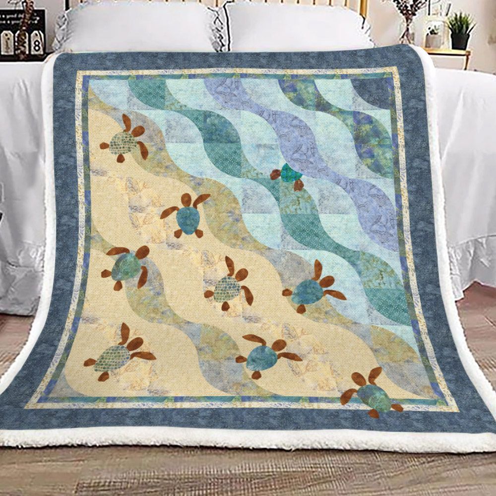 Turtle Sherpa Fleece Blanket