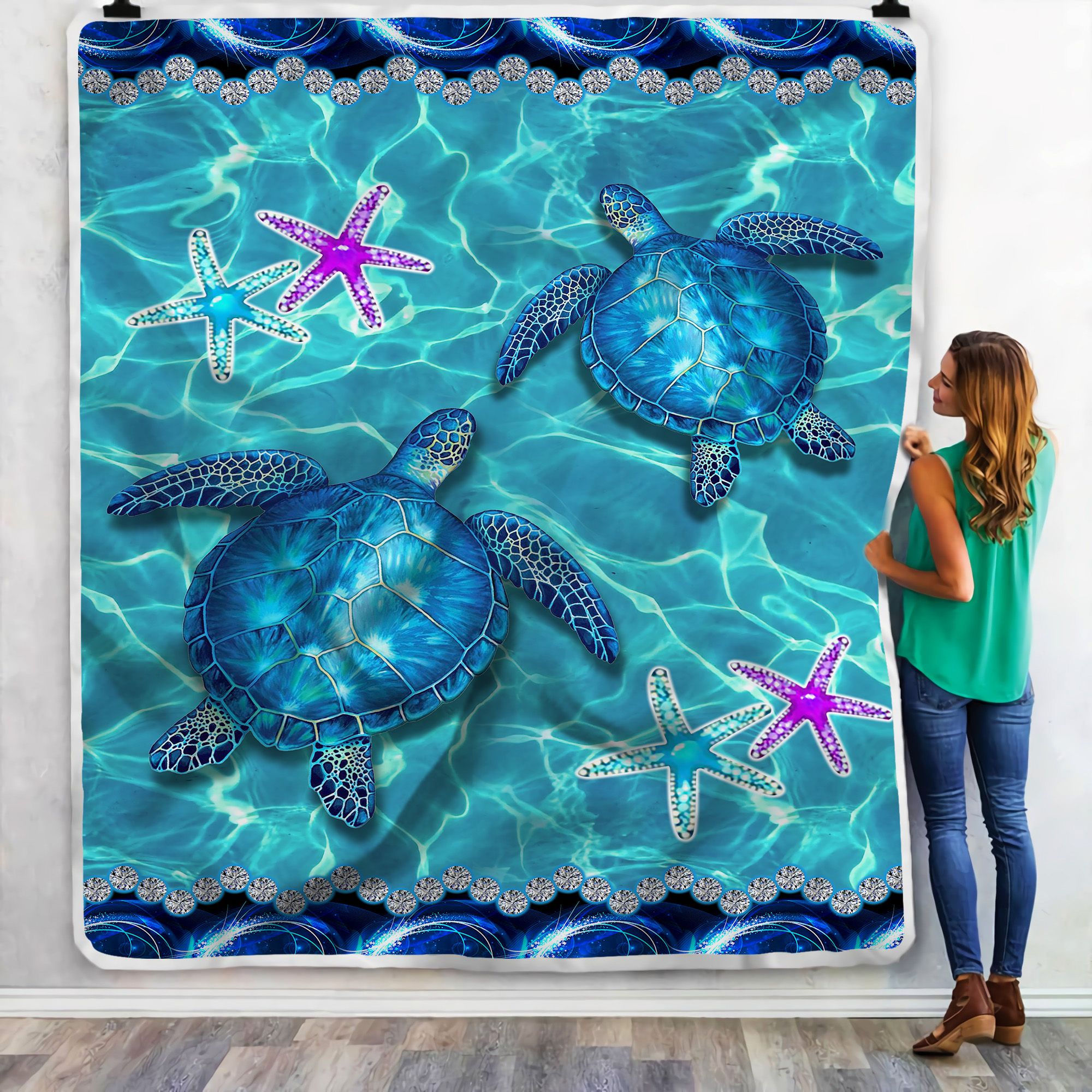 Turtle Diamond Turtle Fleece Blanket