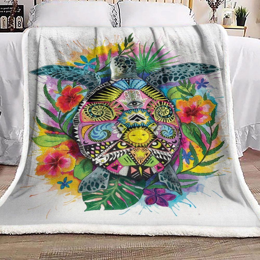 Turtle Sherpa Fleece Blanket