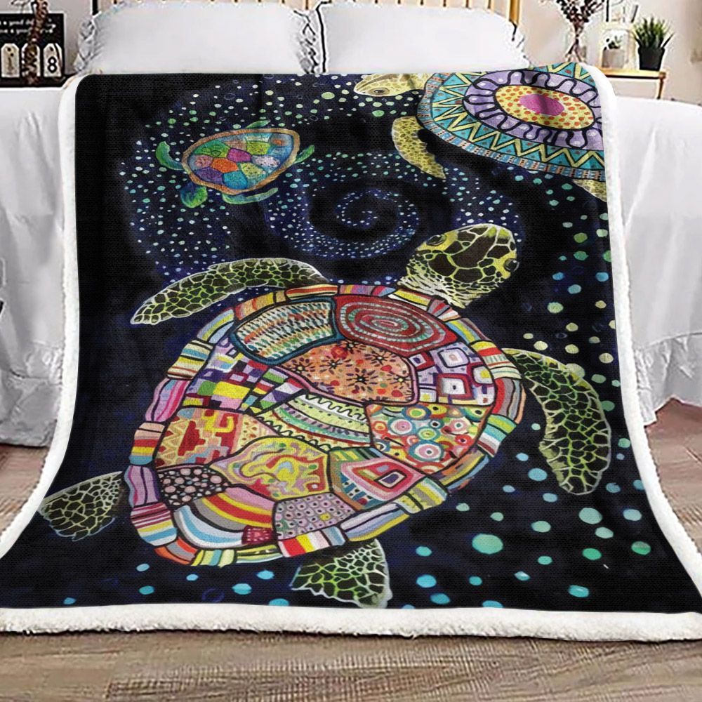 Turtle Sherpa Fleece Blanket