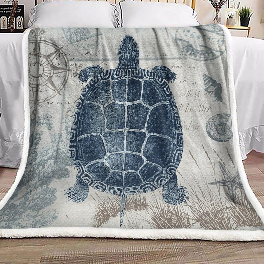Turtle Sherpa Fleece Blanket