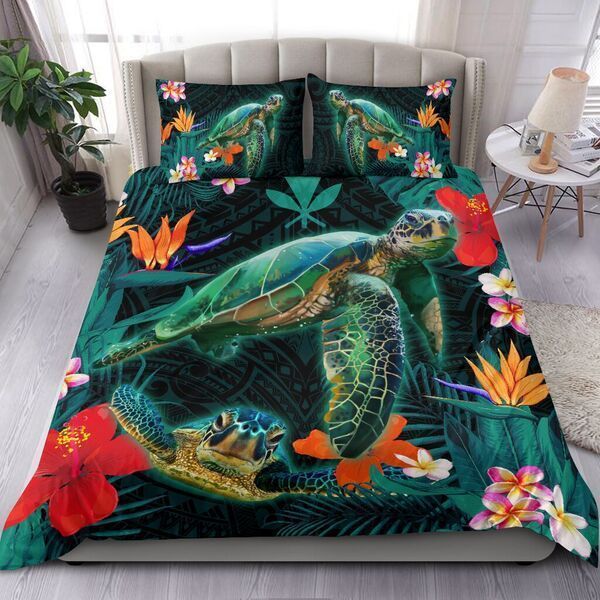 Turtle Floral Bedding Set