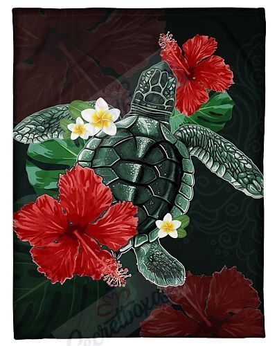 Turtle Flower Fleece Blanket