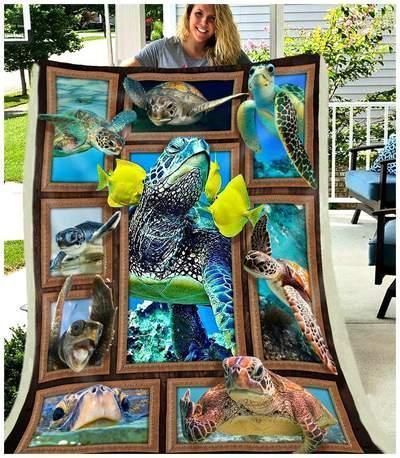 Turtle Funny Turtles Sherpa Fleece Blanket