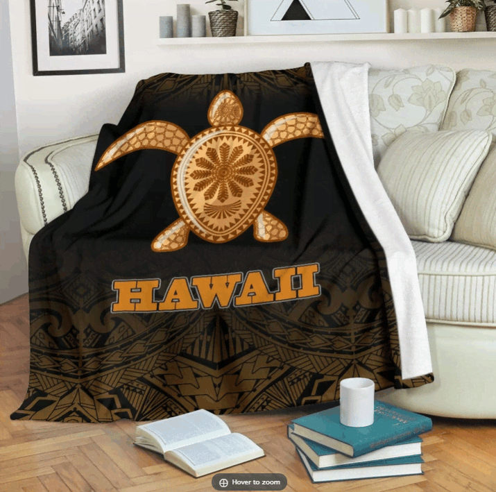 Turtle Gold Fog Sherpa Fleece Blanket