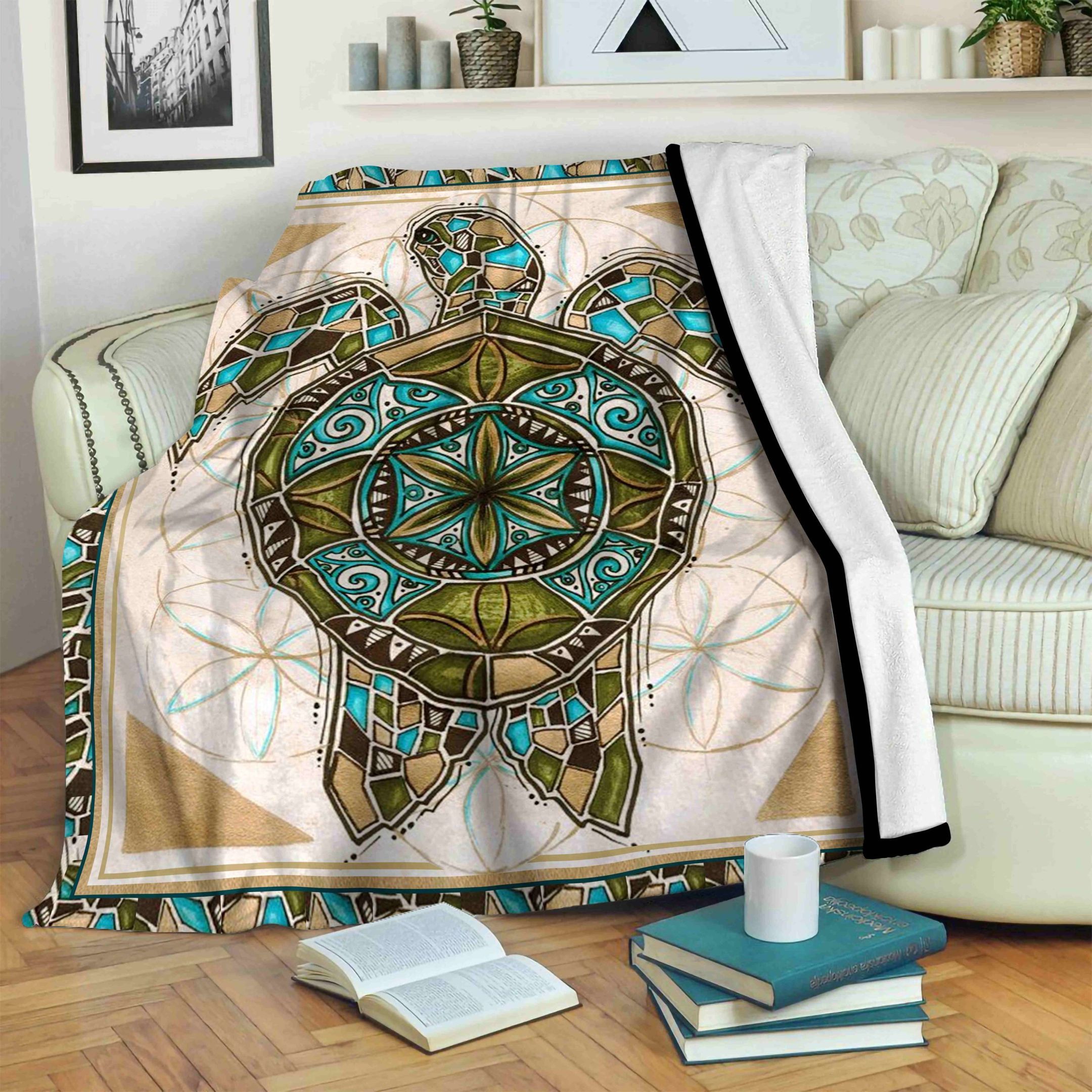 Turtle Sherpa Fleece Blanket