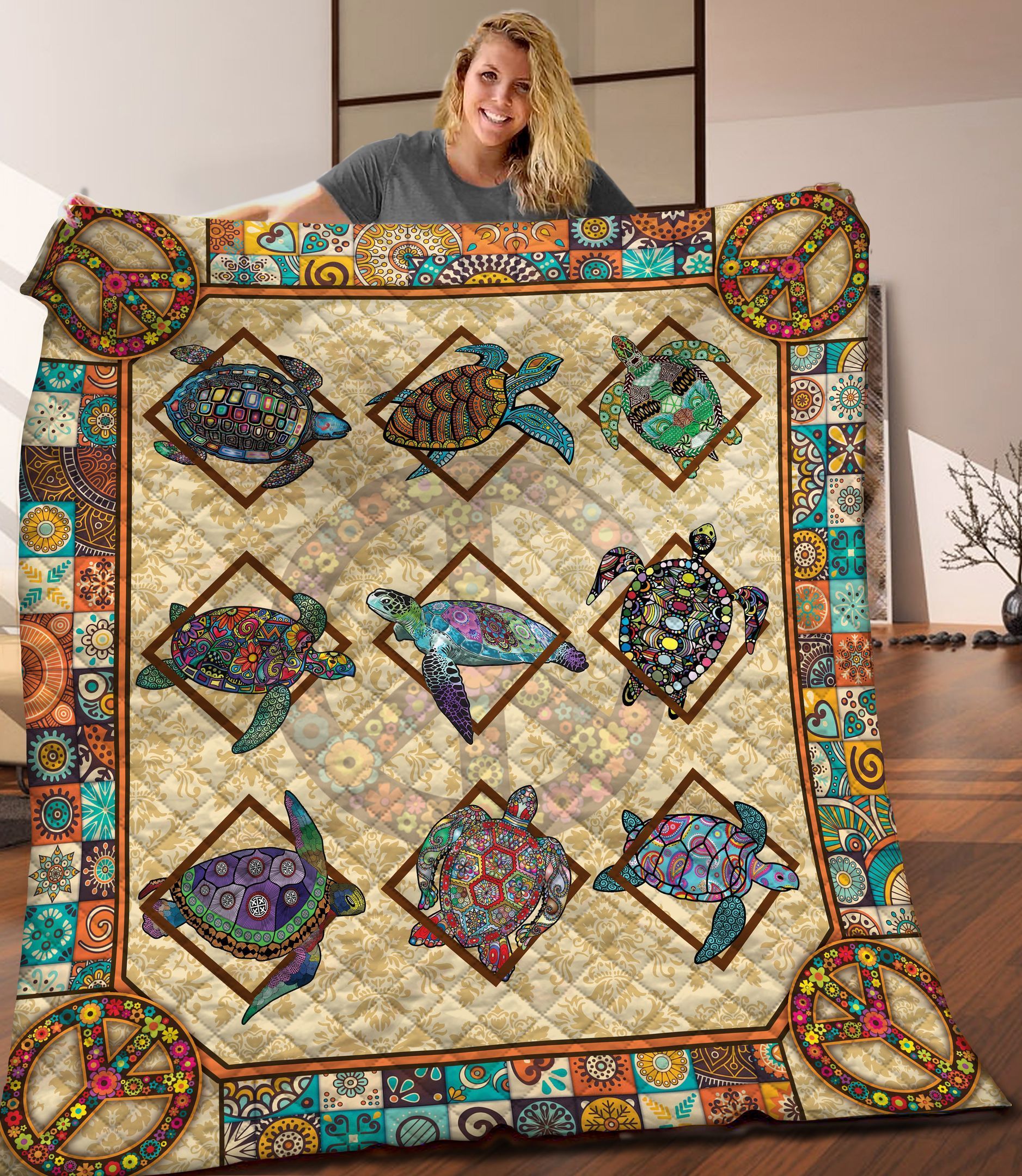 Turtle Hippie Quilt Blanket C9B280204TA