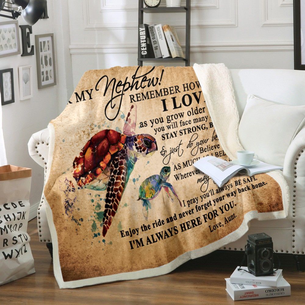 Turtle Sherpa Fleece Blanket