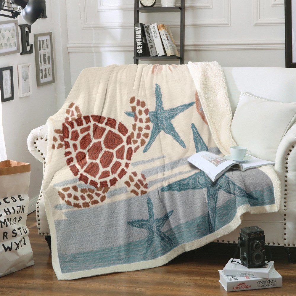 Turtle Sherpa Fleece Blanket