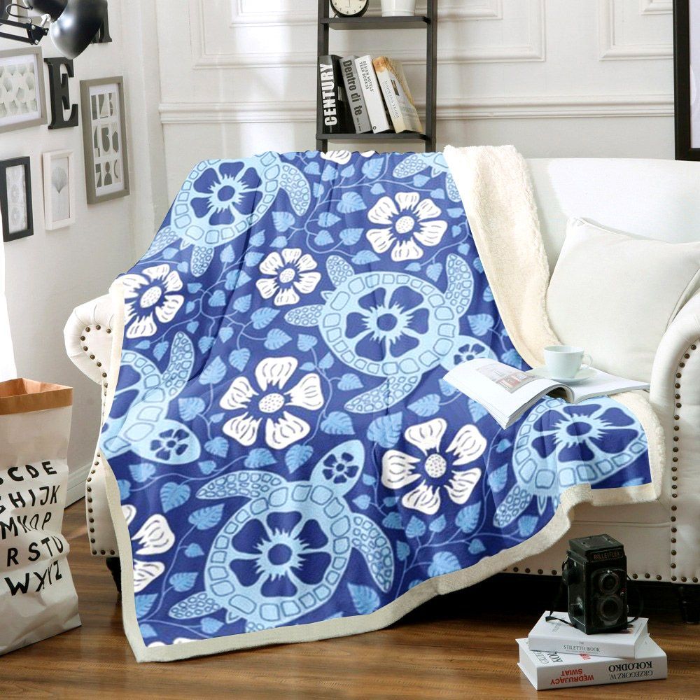 Turtle Sherpa Fleece Blanket