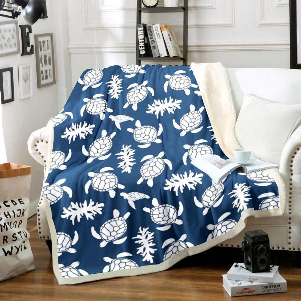 Turtle Sherpa Fleece Blanket
