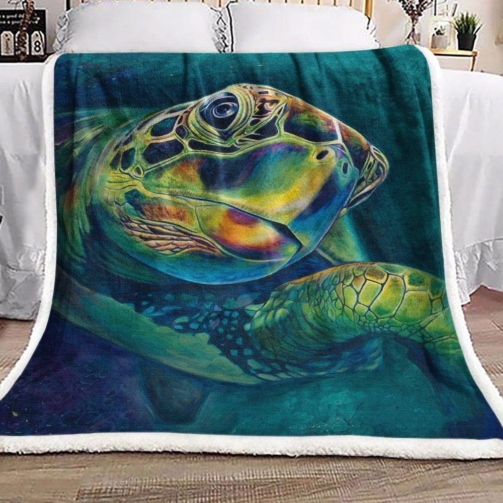 Turtle Sherpa Fleece Blanket
