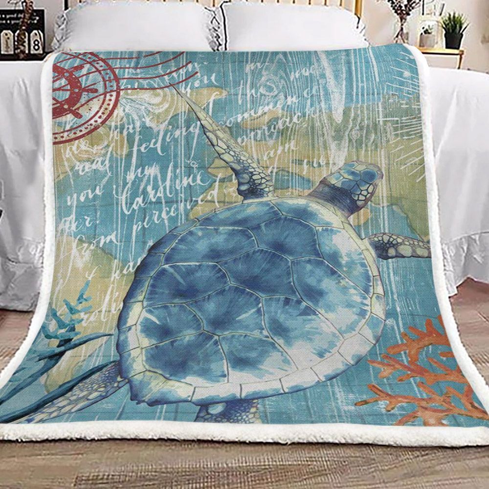 Turtle Sherpa Fleece Blanket