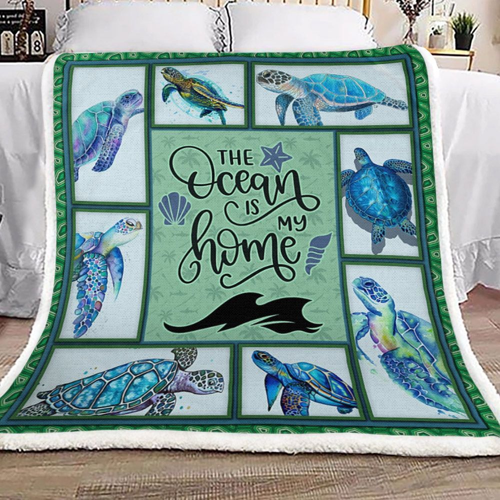Turtle Sherpa Fleece Blanket