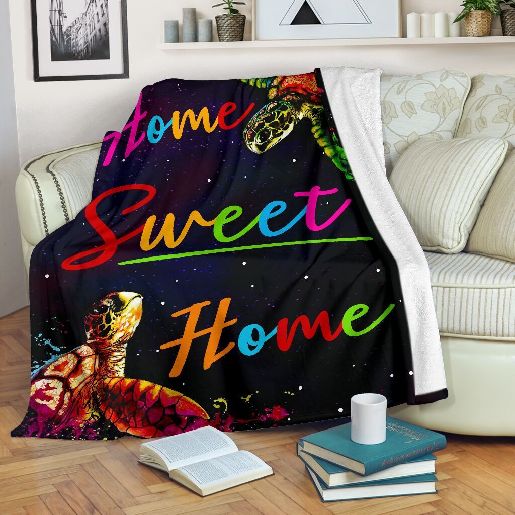Turtle Home Sweet Home Sherpa Fleece Blanket
