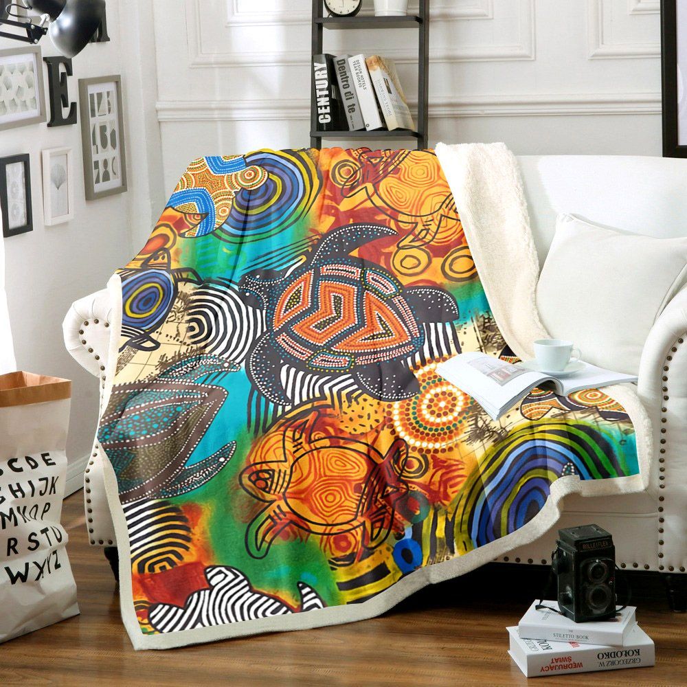 Turtle Sherpa Fleece Blanket
