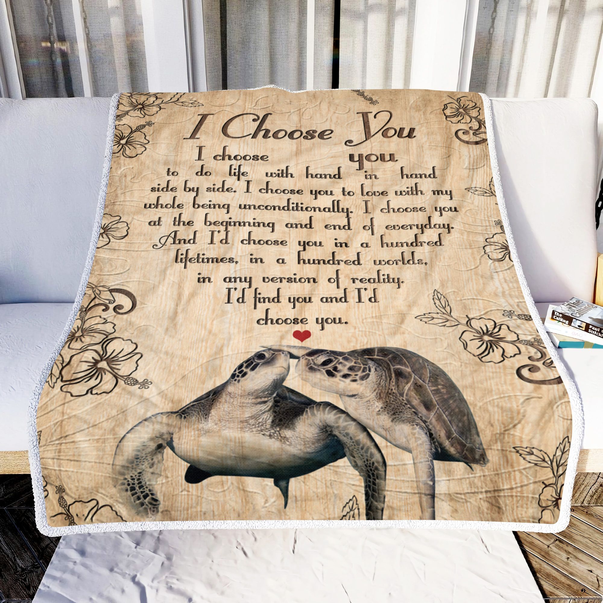 Turtle I Choose You Fleece Blanket