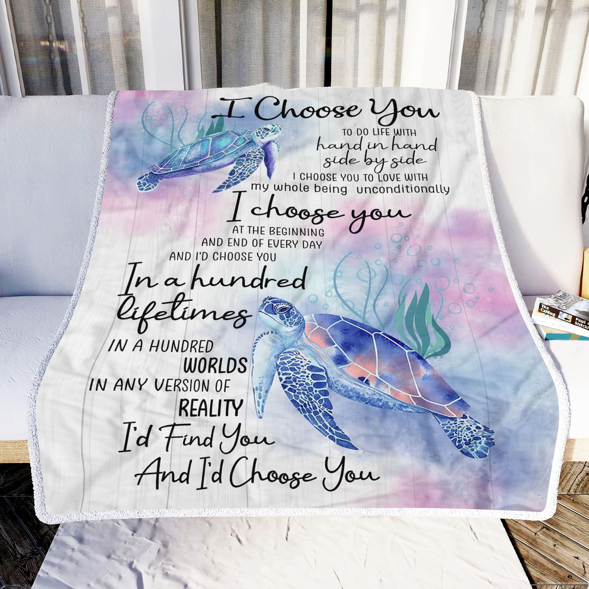 Turtle I Choose You Fleece Blanket