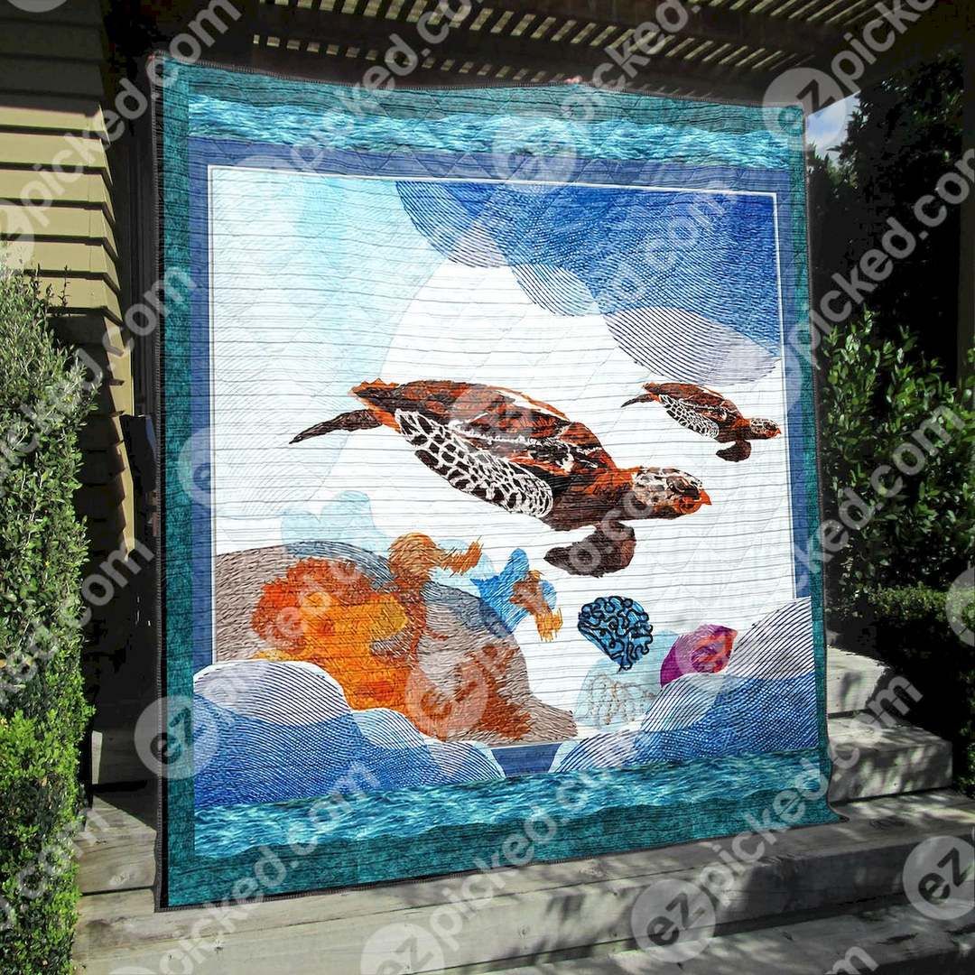 Turtle In The Ocean PKD2006106 Quilt Blanket