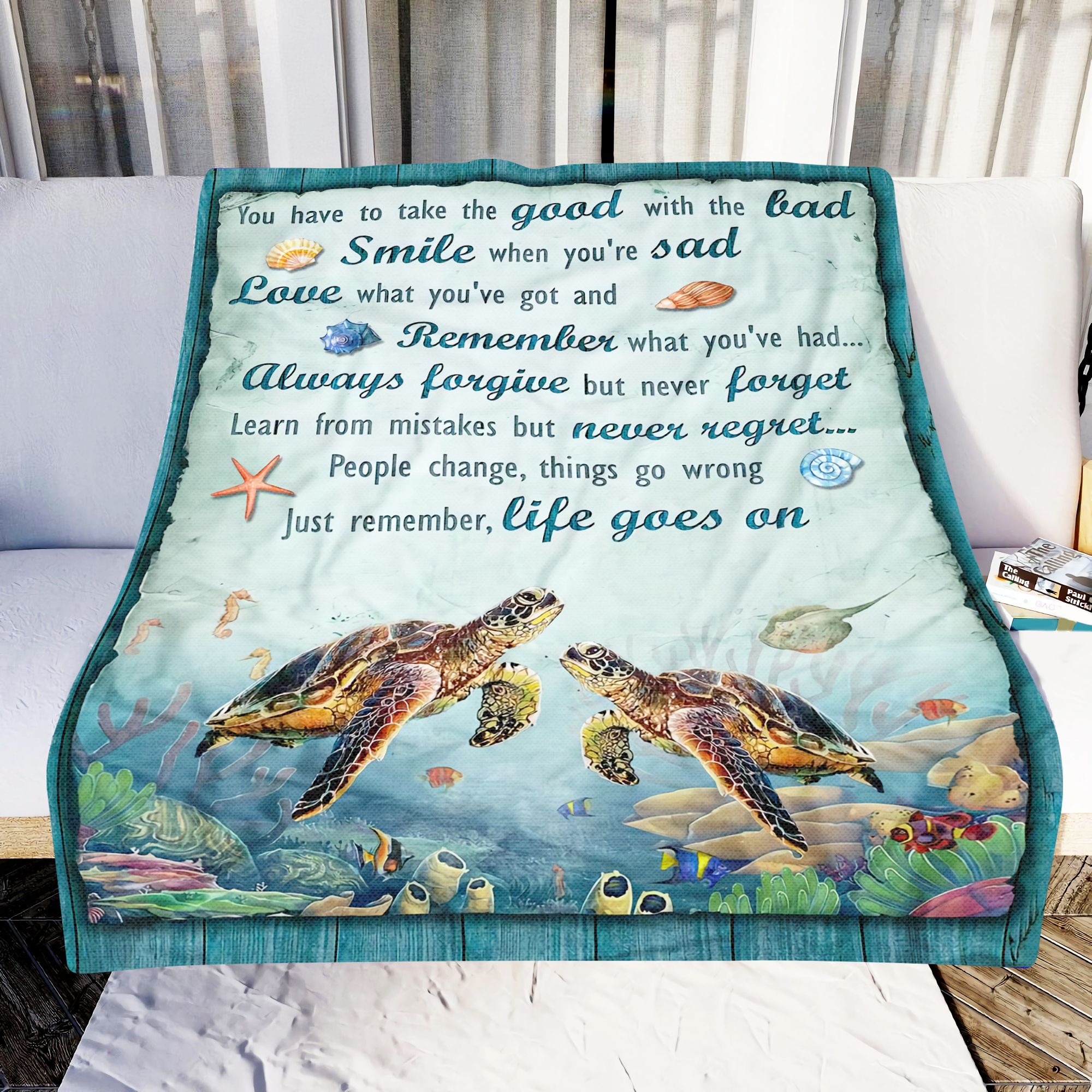 Turtle Life Goes on Fleece Blanket