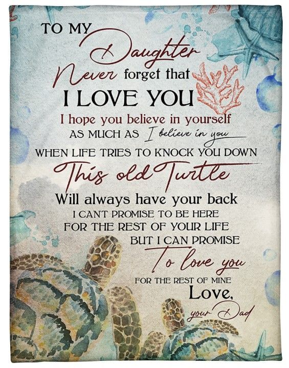 Turtle Love You For The Rest Of Mine From Dad Sherpa Fleece Blanket