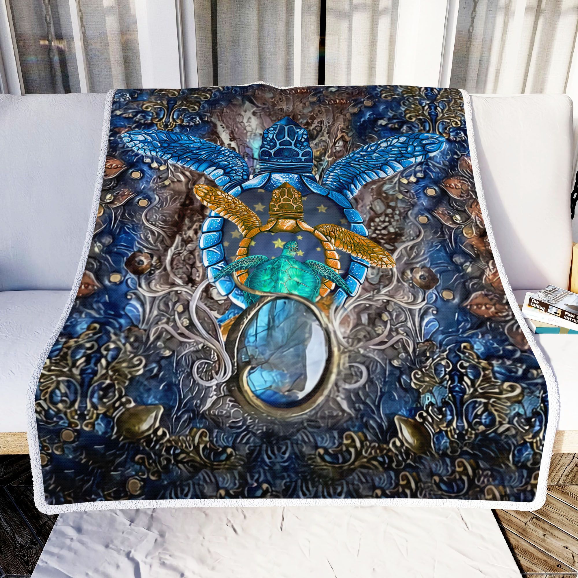 Turtle Magic Turtle Lover Ocean Fleece Blanket