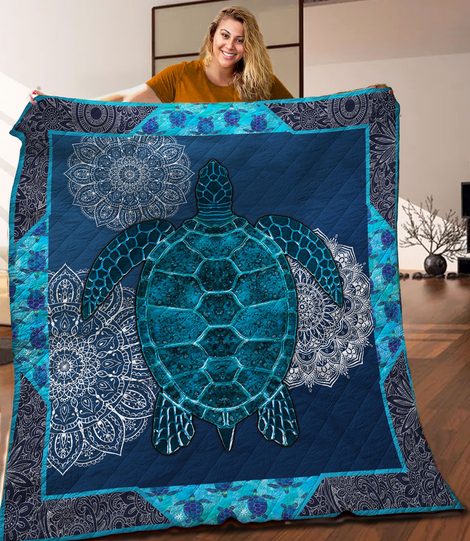 Turtle Mandala Quilt Blanket C9B020602PT