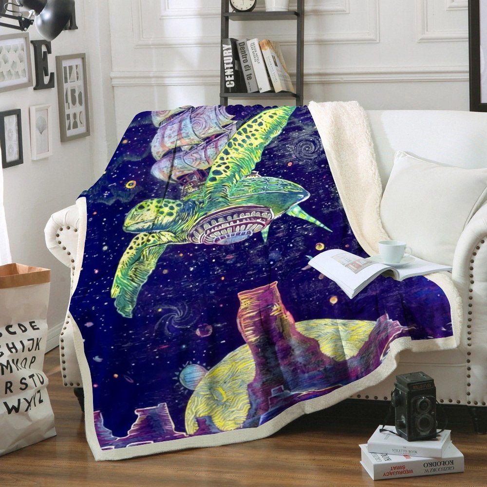 Turtle Sherpa Fleece Blanket