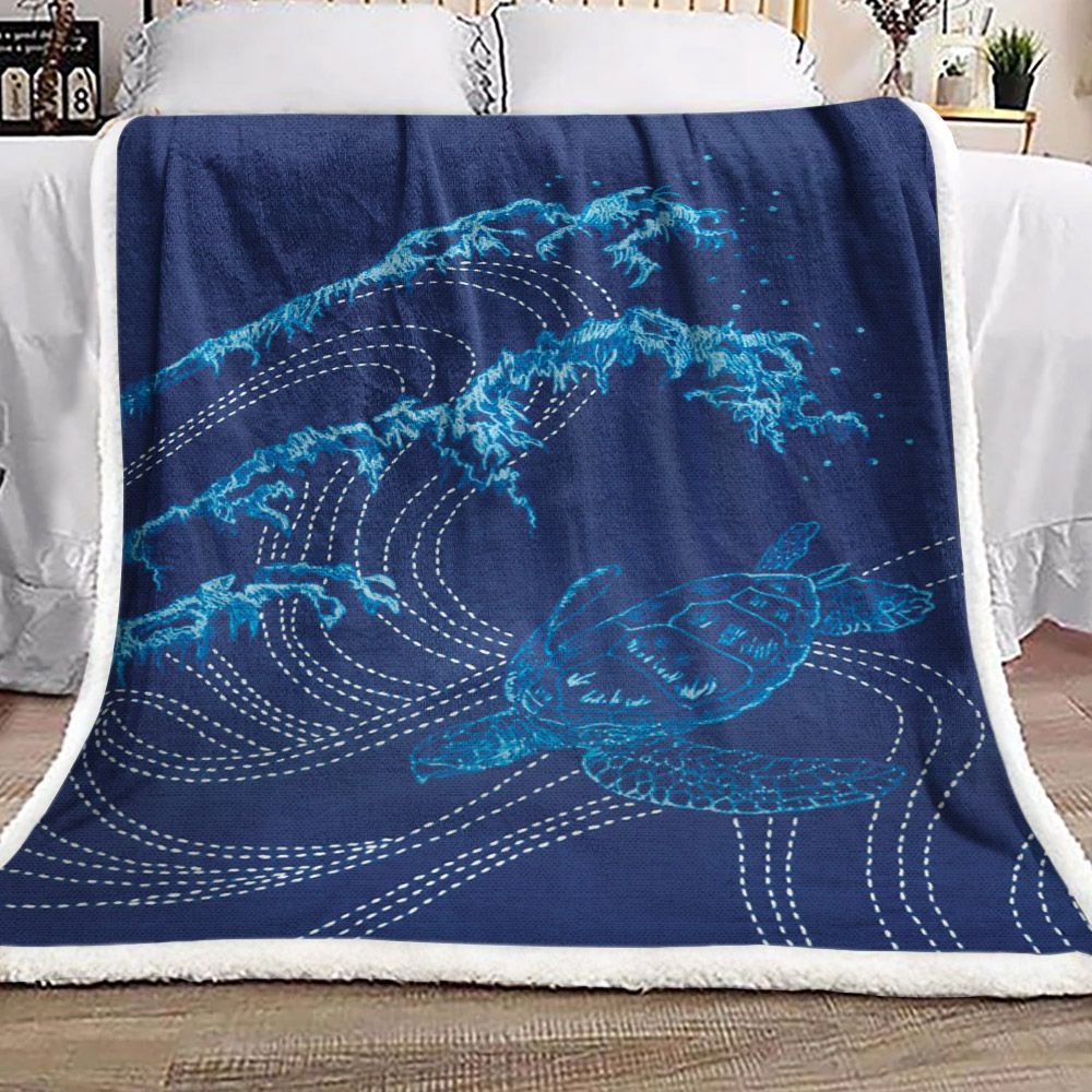 Turtle Sherpa Fleece Blanket