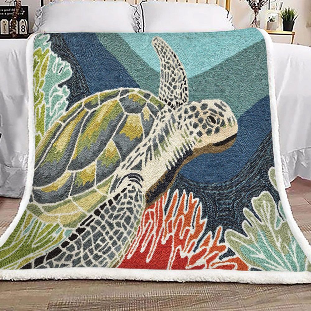 Turtle Sherpa Fleece Blanket