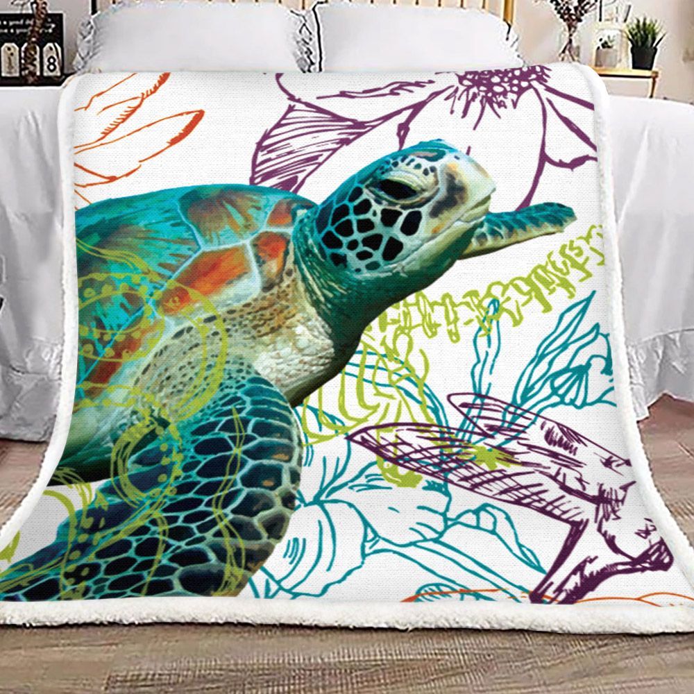 Turtle Sherpa Fleece Blanket