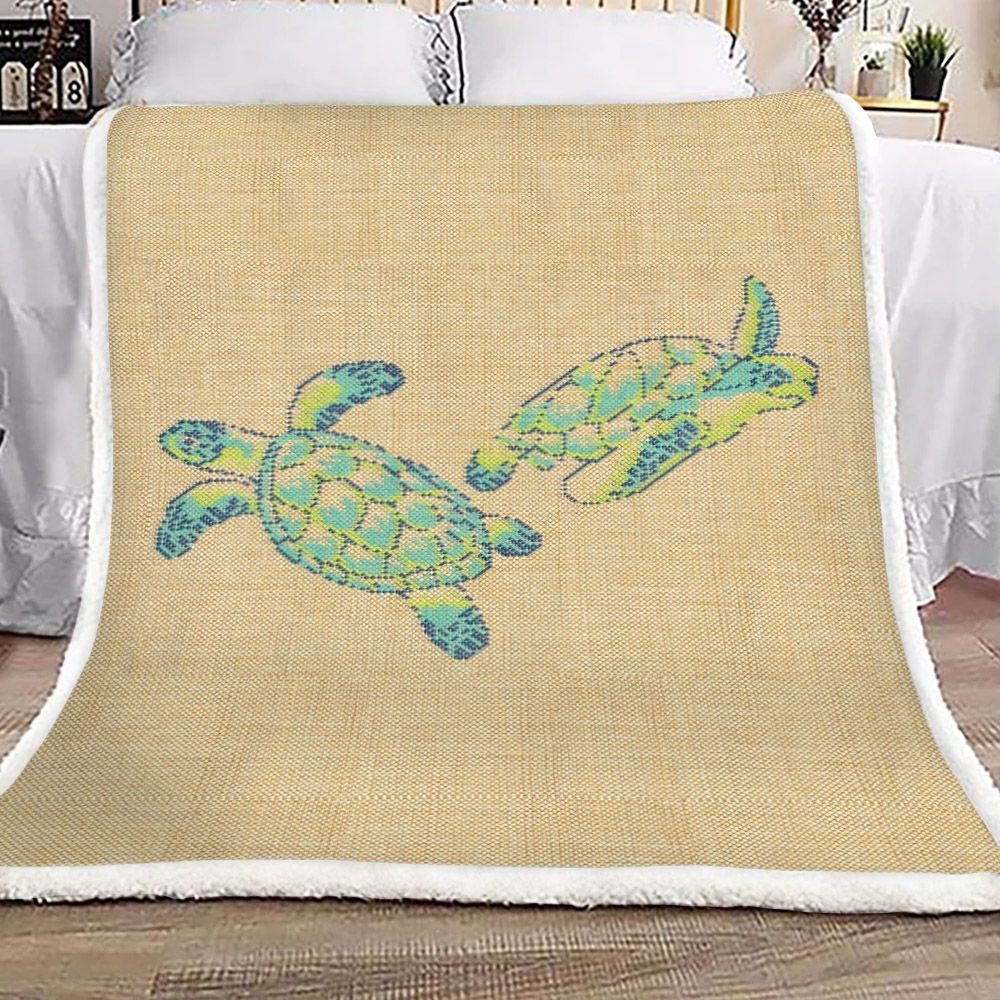 Turtle Sherpa Fleece Blanket