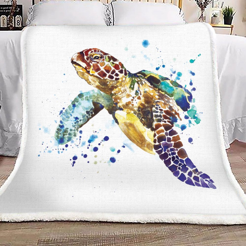Turtle Sherpa Fleece Blanket
